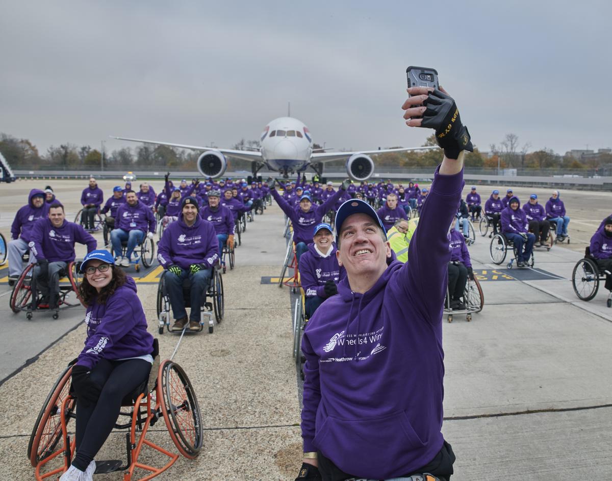 Download Image - Heathrow participants in world record challenge picture