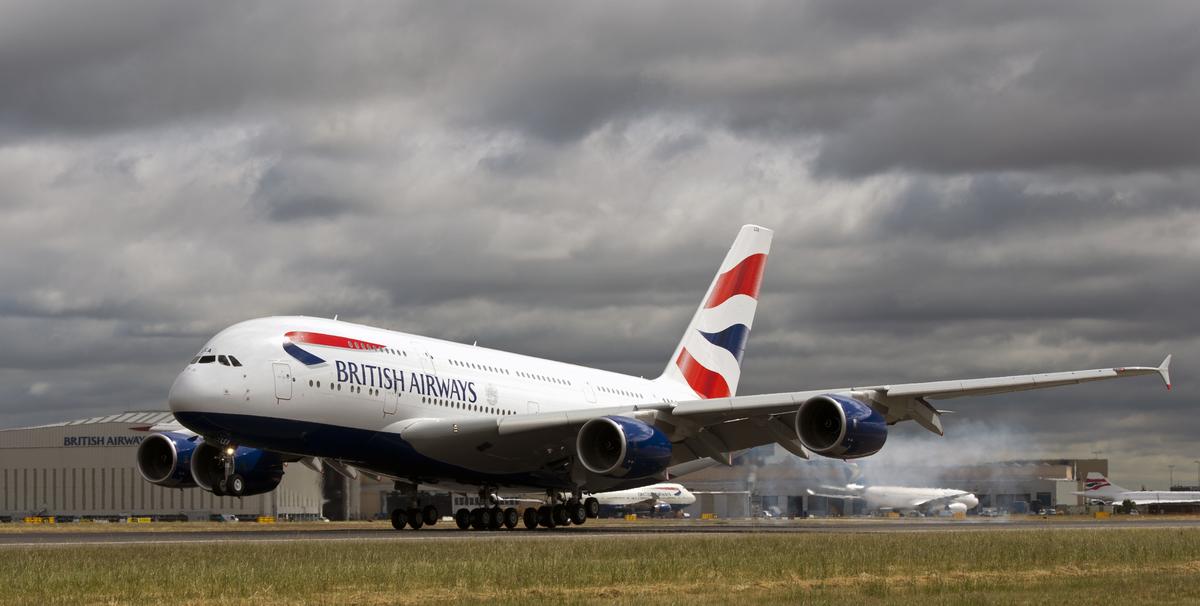 Download Image - BA's A380 arrives at Heathrow picture