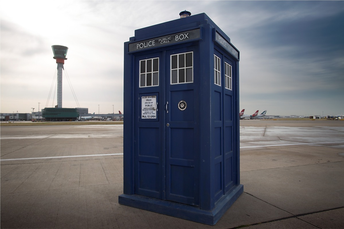 Download Image - The Tardis Lands at Heathrow picture
