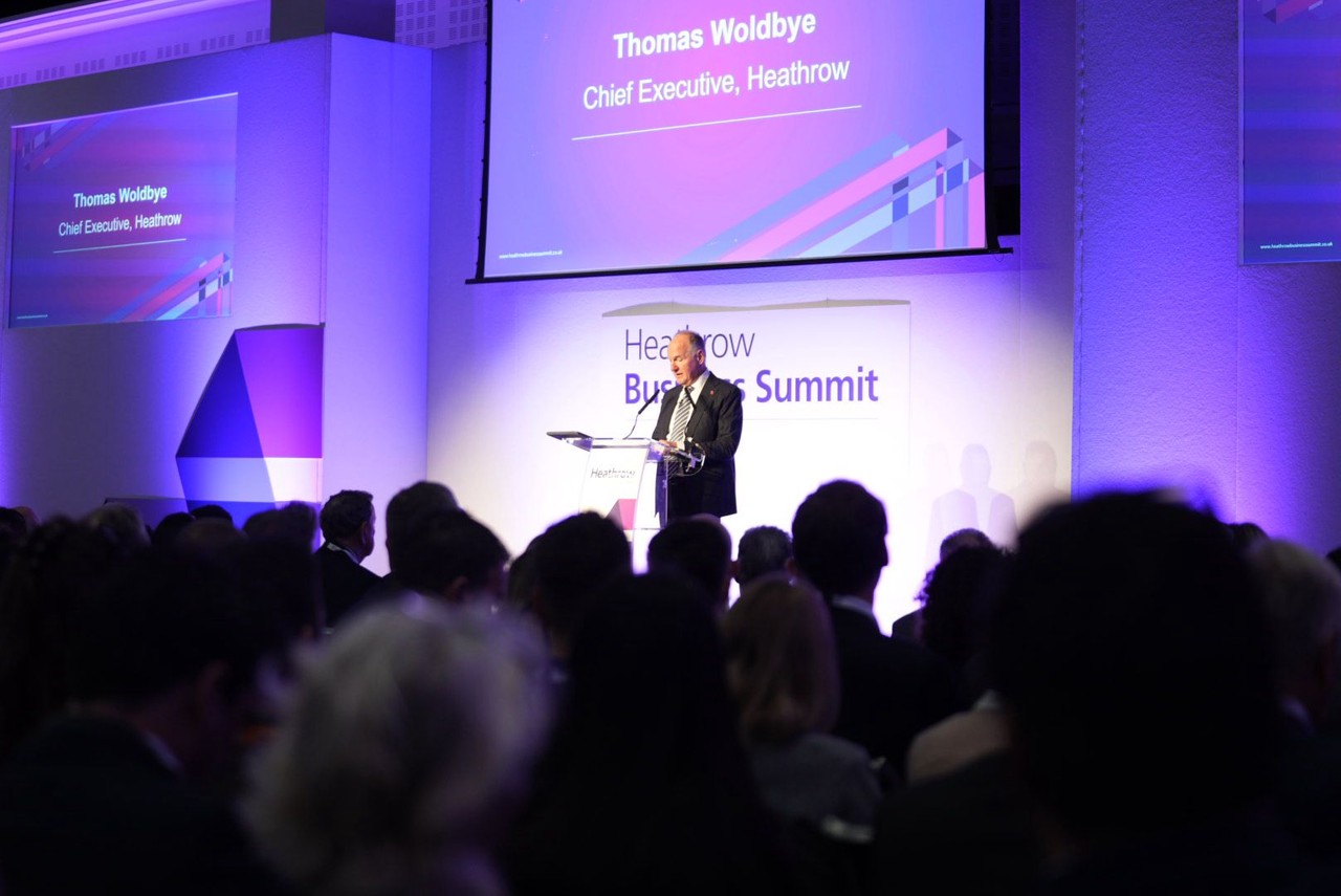 CEO Thomas Woldbye speaks at the Business Summit