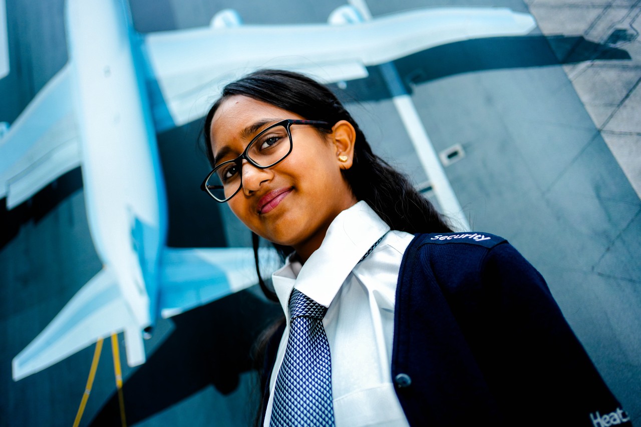Chhaya Geentilal, 13, daughter of a Heathrow security resource allocator Bruno Geentilal