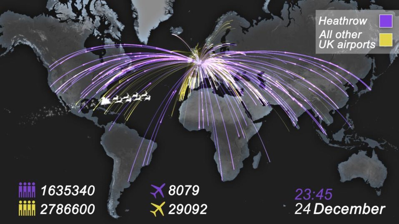 Christmas international map
