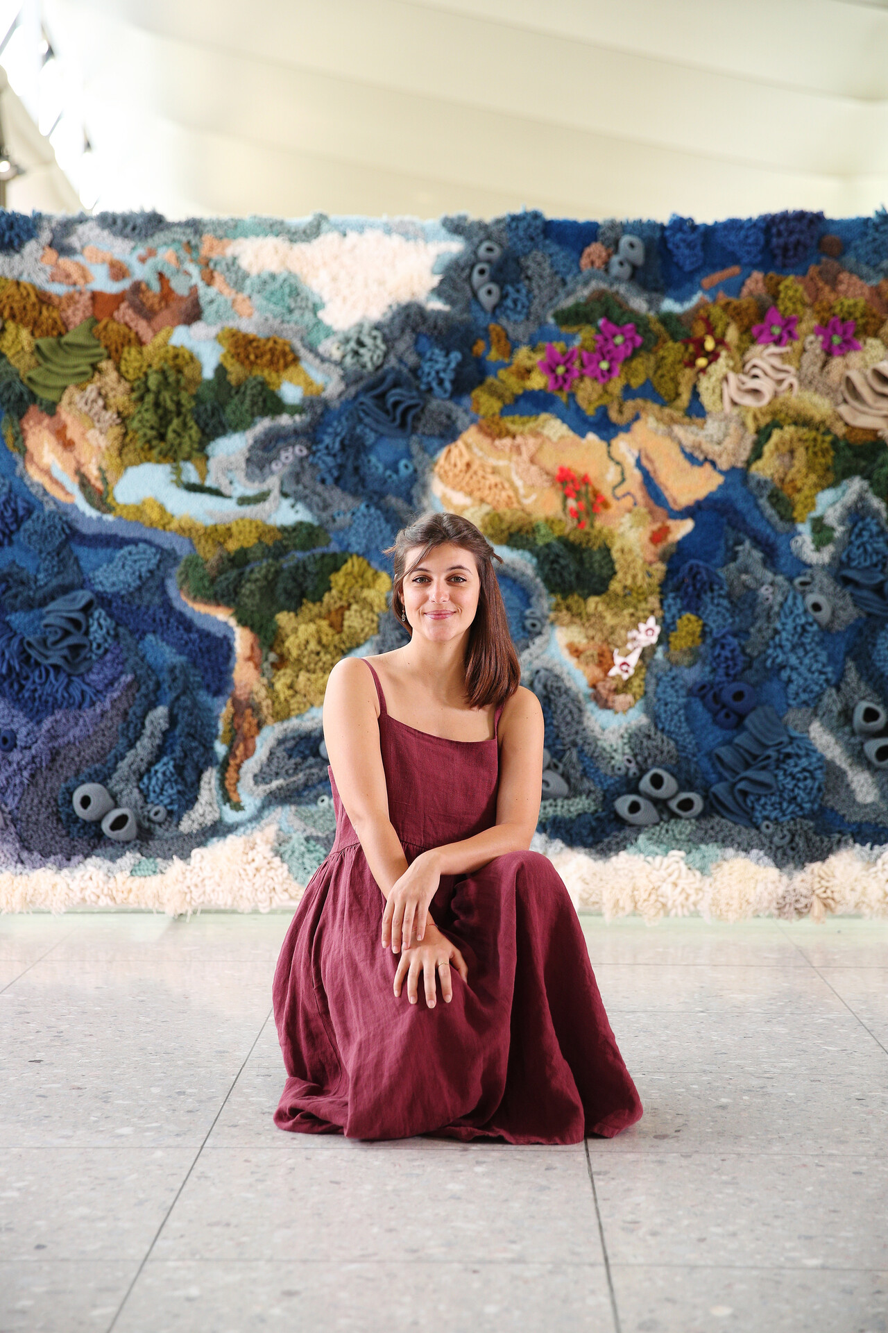 Heathrow and Royal Botanic Gardens, Kew reveal 6m x 2m hand-woven installation