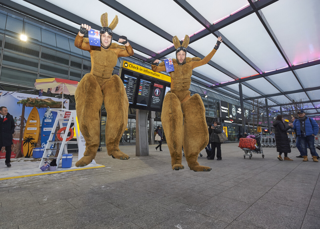 Qantas and Heathrow bring Australia Day sunshine to London with pop-up beach picture