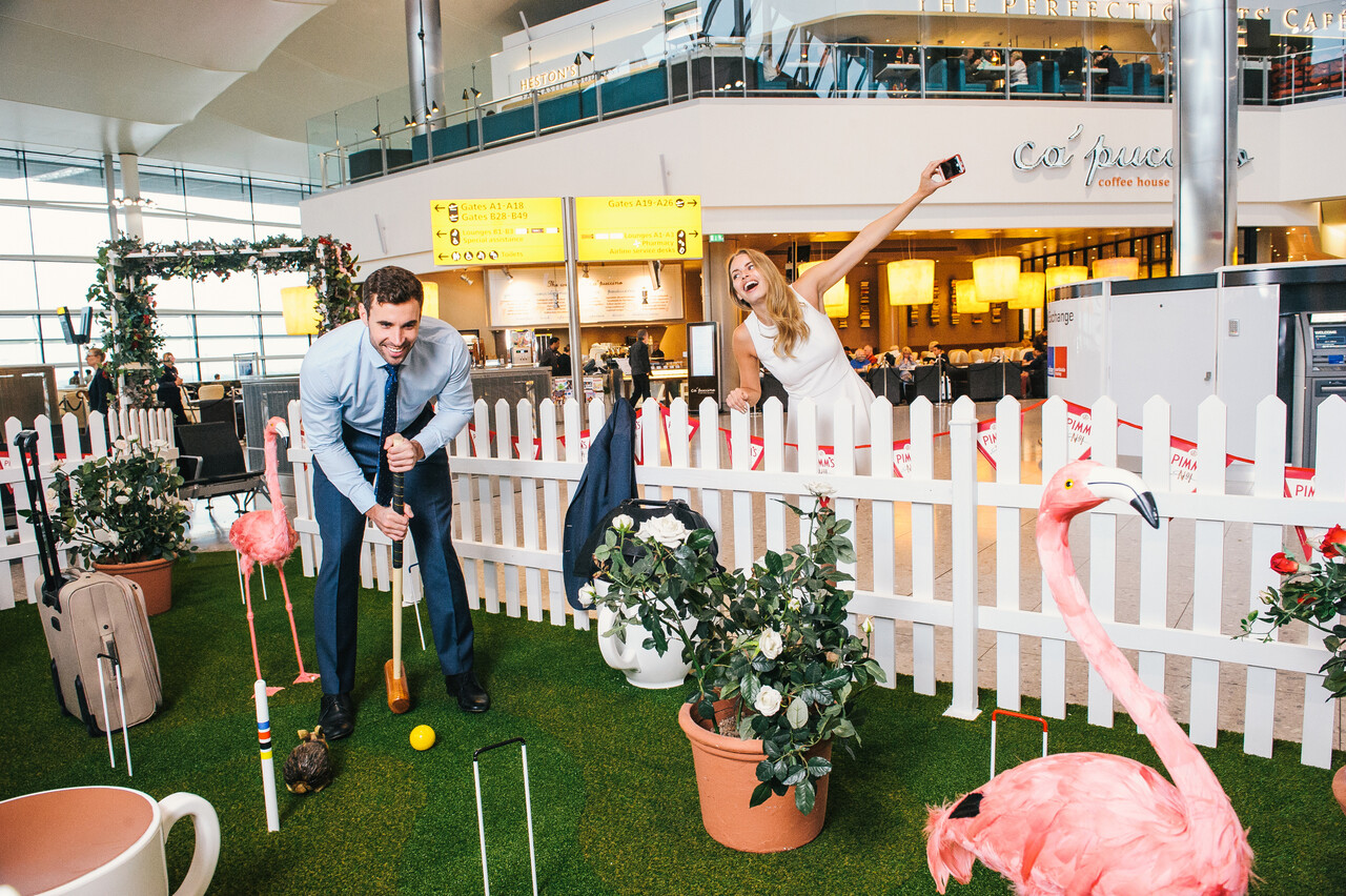Heathrow and Pimm’s unveil the first Crazy Croquet lawn at Terminal 2 to celebrate Great British summer pastimes picture