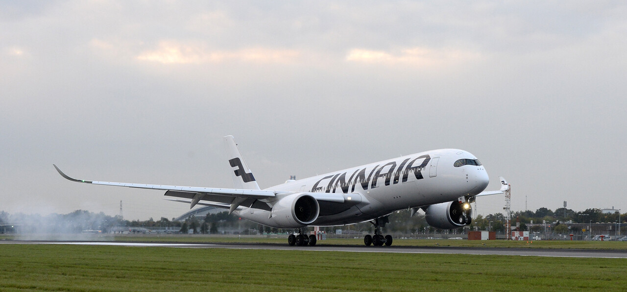 Finnair's A350XWB lands at Heathrow picture