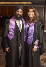 Heathrow graduate Sandeep Padam and fellow graduate Vivian Escobar
