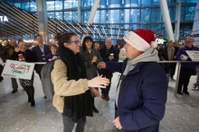 Martine McCutcheon surprises passengers at Heathrow with a Love Actually moment