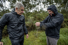 Heathrow's Director of Sustainability inspects moss in peatlands