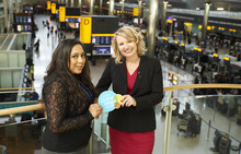 Living Wage - Heathrow Cheif People Officer Paula Stannett and Mamps Dhami, Senior Scheme Manager - Play Area (Wilson James)