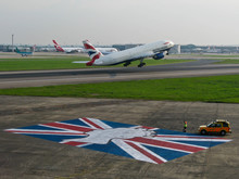 Union Flag next to Runway for Queen's Diamond Jubilee