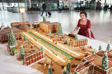 Candice Brown unveils elaborate gingerbread model of Heathrow