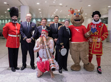 Qantas Flight 9 (QF9) has landed at Heathrow International Airport