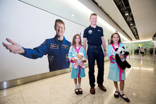 Tim Peake lands at Heathrow