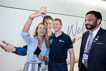 Tim Peake with an excited passener