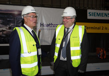 Transport Secretary at Heathrow Terminal Two baggage system test