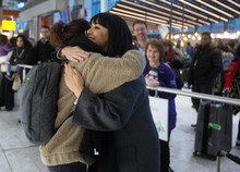 Martine McCutcheon surprises passengers at Heathrow with a Love Actually moment