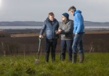 '..(L-R)Heathrow Director of Sustainability Matt Gorman; Dr Helaina Black, a senior soil scientist & an honorary associate of the James Hutton Institute; Agricarbon Co-Founder Stewart Arbuckle