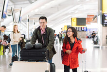 Passengers at Terminal 5 check-in